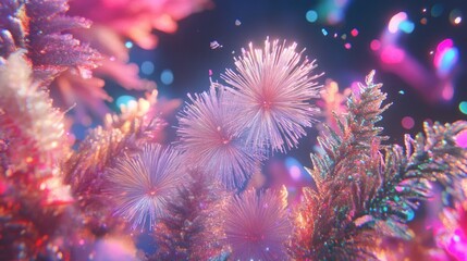 Enchanted Glittering Flora: A Dreamlike Winter Wonderland