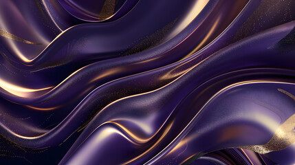 Luxurious and classy graphic design featuring stunning abstract purple and gold motion graphics, generative ai