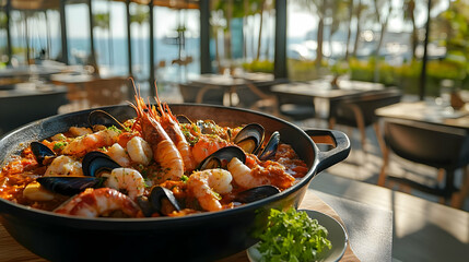 Aromatic Seafood Paella: Exquisite Mediterranean Cuisine