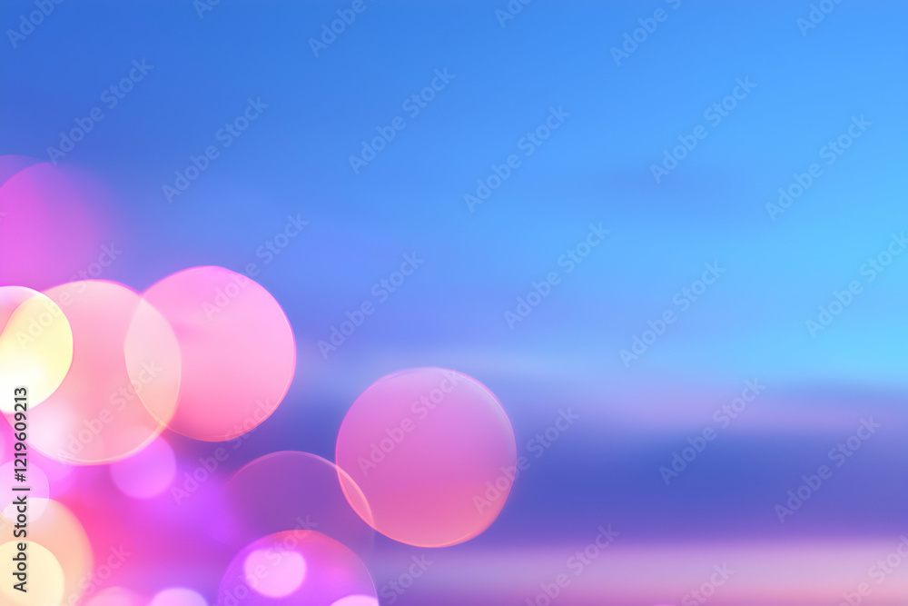 Aufkleber a dreamy abstract background featuring vibrant bokeh lights in soft pink and blue hues. perfect for 