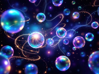 Vibrant Cosmic Bubbles in Space"
