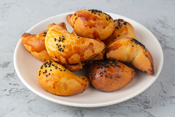 From Turkish cuisine; Moon pie is very delicious. moon pogaca or moon cake - Turkish name; ay coregi or ay pogaca