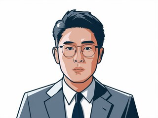 Stylish Portrait of a Man in a Suit and Glasses