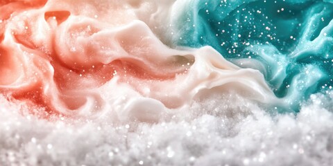Fototapeta premium Vibrant abstract swirls with red, white, and teal colors