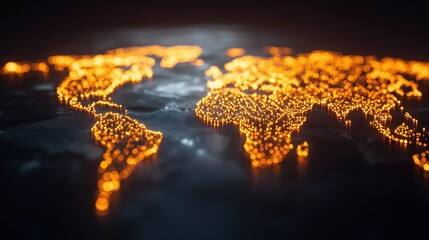 Glowing world map lights.
