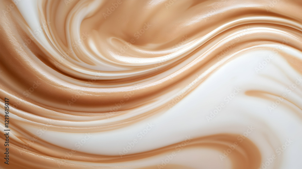 Aufkleber a mesmerizing abstract swirl of creamy beige and white tones, creating a smooth texture that can enh