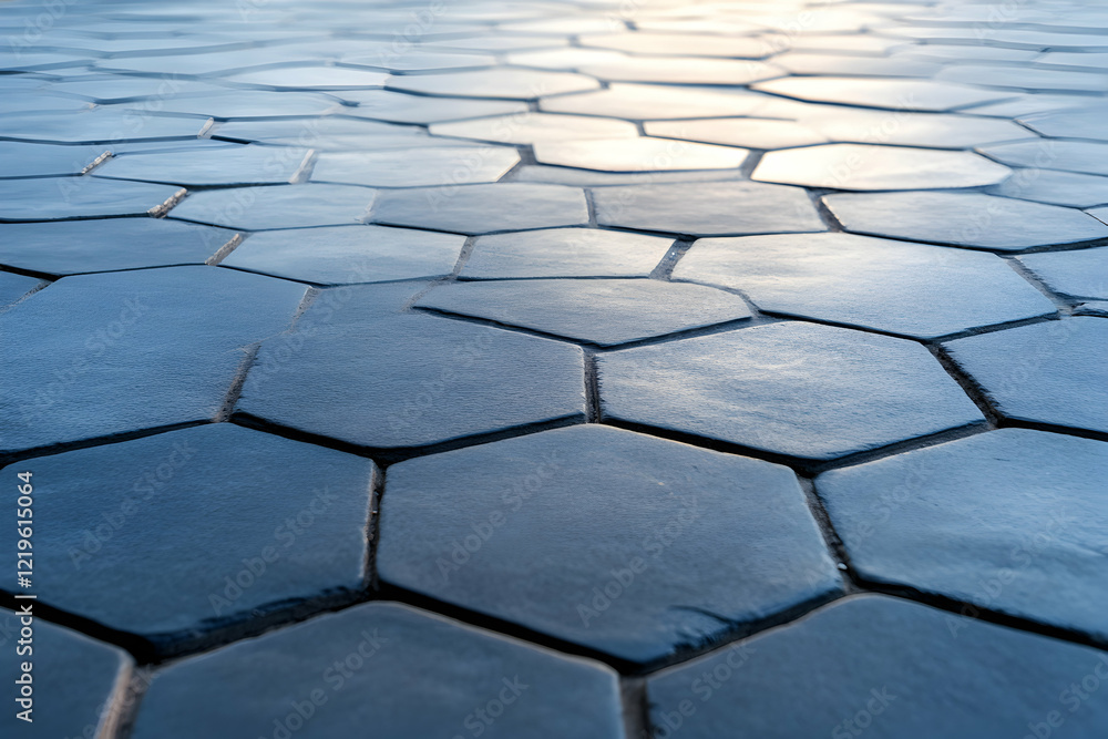 Aufkleber a close-up view of hexagonal tiles showcasing a modern design