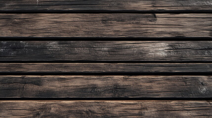 Fototapeta premium Seamless Texture of Weathered Oak Planks Featuring Deep Brown Tones, Prominent Grain Patterns, and a Rough, Aged Finish for Timeless Rustic Appeal Background