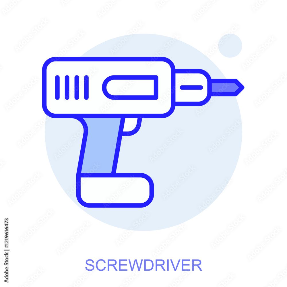 Poster industrial web icon in line style for web and mobile app. symbol of a screwdriver. vector illustrati