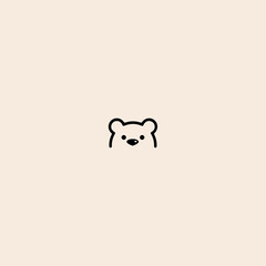 Bears face icon flat vector design.
