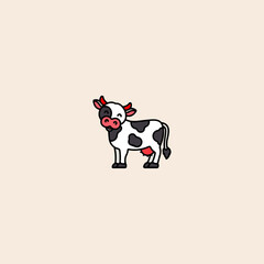 Cow icon flat vector design. 