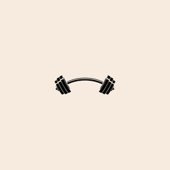 Dumbbell icon flat vector design. 