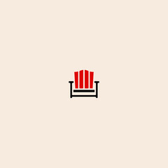 Furniture Chair icon flat vector design. 