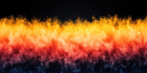 Vibrant multicolored flames against dark background