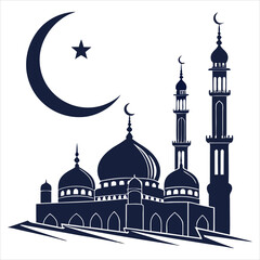  silhouette Ramadan image on white background