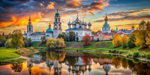 Obraz premium Vologda, Russia: Word Cloud Landscape Photography - Architectural Landmark