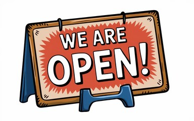 We Are Open! A Vibrant Sign Illustrating a Business Ready to Welcome Customers
