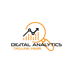digital analytics logo design vector