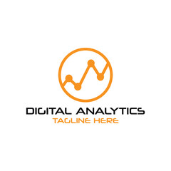digital analytics logo design vector