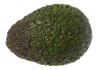 Whole green avocado fruit isolated on white background, tasty and healthy