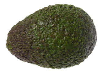 Whole green avocado fruit isolated on white background, tasty and healthy