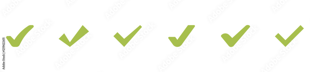 Poster check mark vector icon set. checked check box sign. approved symbol. green checkmark isolated on whi