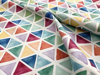 Fototapeta premium Watercolor Triangle Abstract Pattern: Geometric Textile Design Background