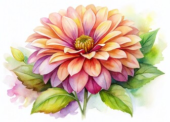 Obraz premium Watercolor White Flower Clipart: Delicate Floral Illustration for Design Projects