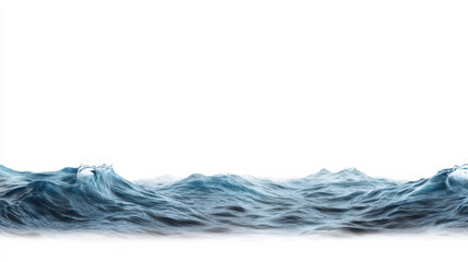 Powerful ocean waves crashing and creating a dramatic seascape against a white background