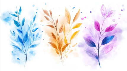 Obraz premium A serene banner features soft pastel watercolor textures and delicate line art of spring nature sketches titled Gentle Whispers, showcasing the beauty of seasonal flora in an artistic way