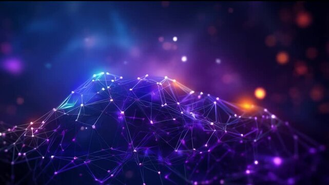 Abstract futuristic hexagonal background with neon colors