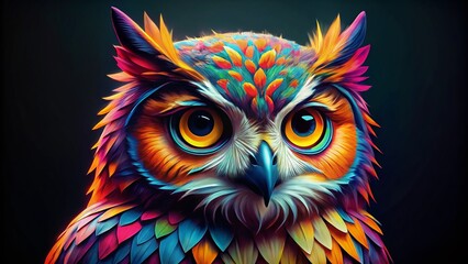 Fototapeta premium WPAP Owl Art: Tilt-Shift Pop Art Bird Illustration