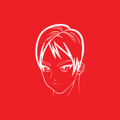 anime logo design vector
