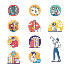Business vector icon sets, business people big thin line Icon set , Human Resources  Icons - Editable Stroke