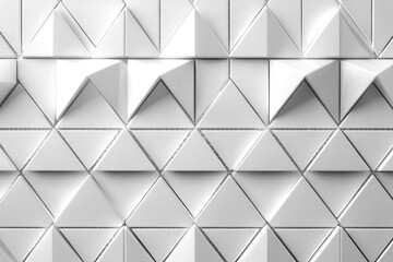 Obraz premium A close-up view of a textured wall composed of interlocking white squares and triangles