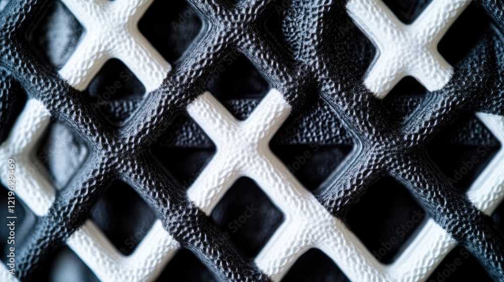 Aufkleber a close-up shot of a intricate black and white pattern, suitable for use in graphic design, art proj