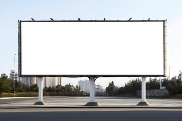 Obraz premium blank white billboard on empty highway during daylight