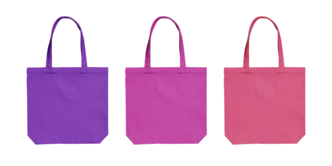 Purple lilac pink colors tote bag canvas, eco friendly shopping bag mockup isolated background