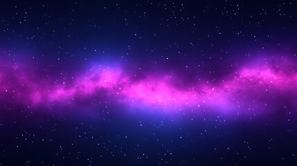 Cosmic Nebula Purple and Blue Hues Across Starry Night