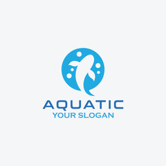 aquatic logo design vector