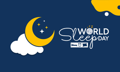 World Sleep day is observed every year in March, intended to be a celebration of sleep and a call to action on important issues related to sleep. Vector illustration