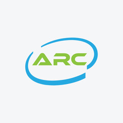 arc text logo design vector format