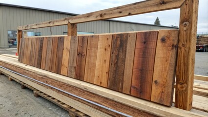 Graded smoked cedar wood planks with a rustic frame, graded wood, wood texture