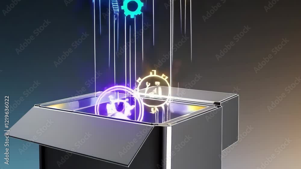 Poster interactive light bulb footage with dynamic visual effects
