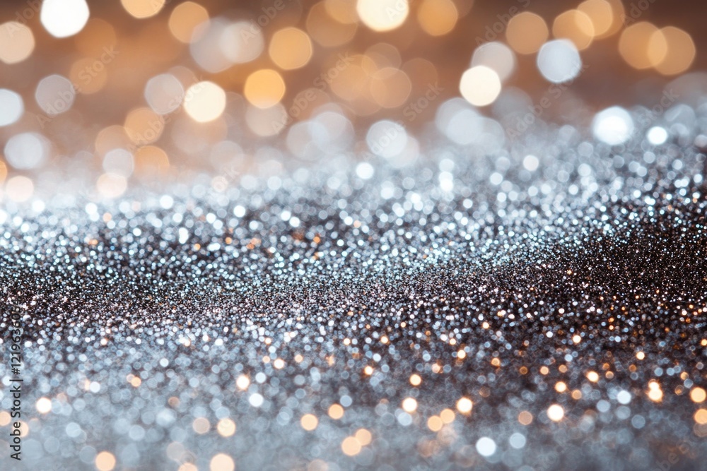 Poster close up of a shiny surface with lights in the background
