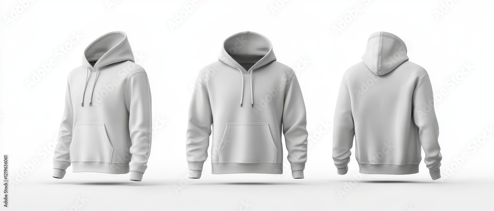 Poster this is a stylish and eyecatching 3d mockup of a hooded sweatshirt that features a convenient front 