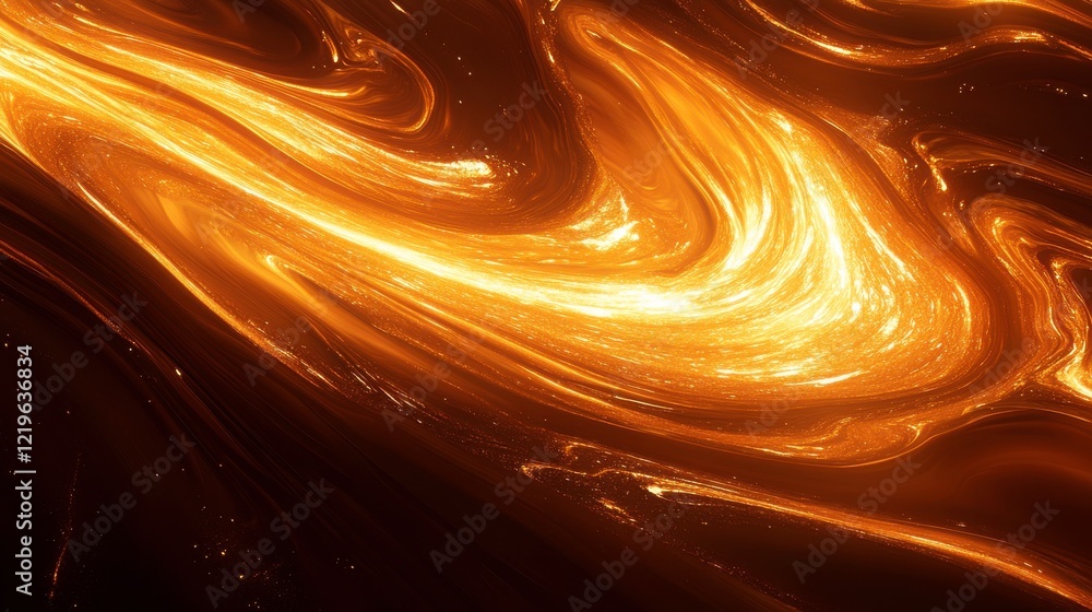 Poster bright abstract swirls of light on canvas