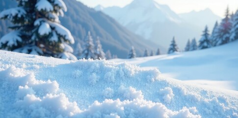 Obraz premium A drift of freshly fallen snow covers the winter terrain, earth, snow