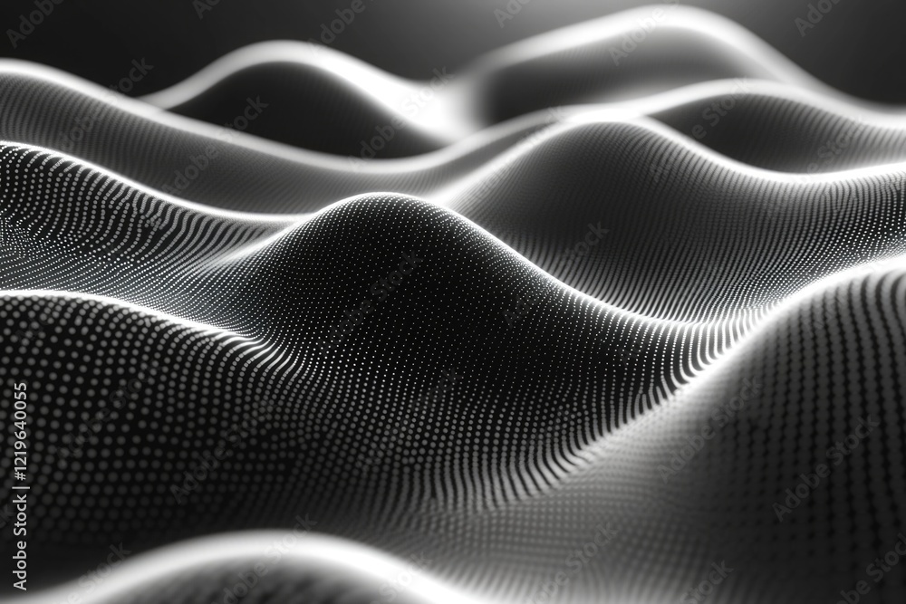Poster a black and white photo of a wavy surface, suitable for use in designs where texture and pattern are