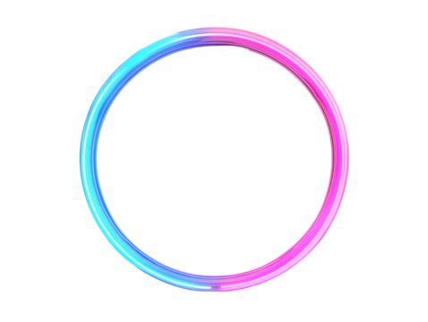 Isolated Colorful Neon Circle Frame
